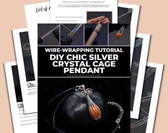 Wire Wrapping DIY Chic Silver Crystal Cage Pendant Tutorial [PRINTABLE PDF]