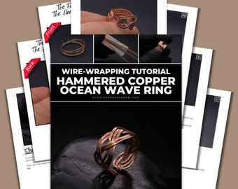 Wire Wrapping Hammered Copper Ocean Wave Ring Tutorial [PRINTABLE PDF]