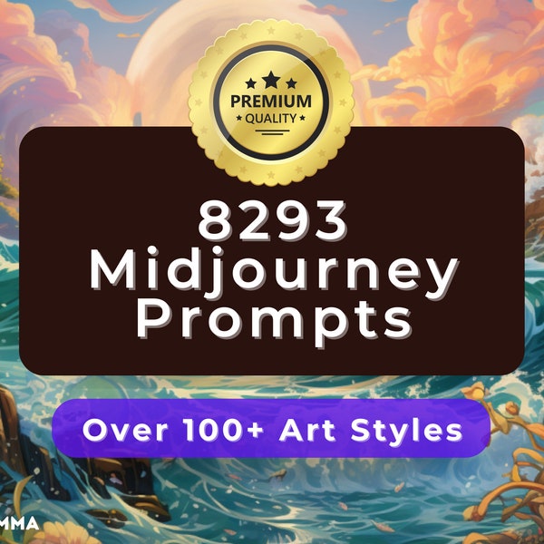 8250+ Midjourney Prompts - Professional Ai Prompt Engineering Abstract Collage Pop Art Digital Wall Art Print Photography Illustration shirt