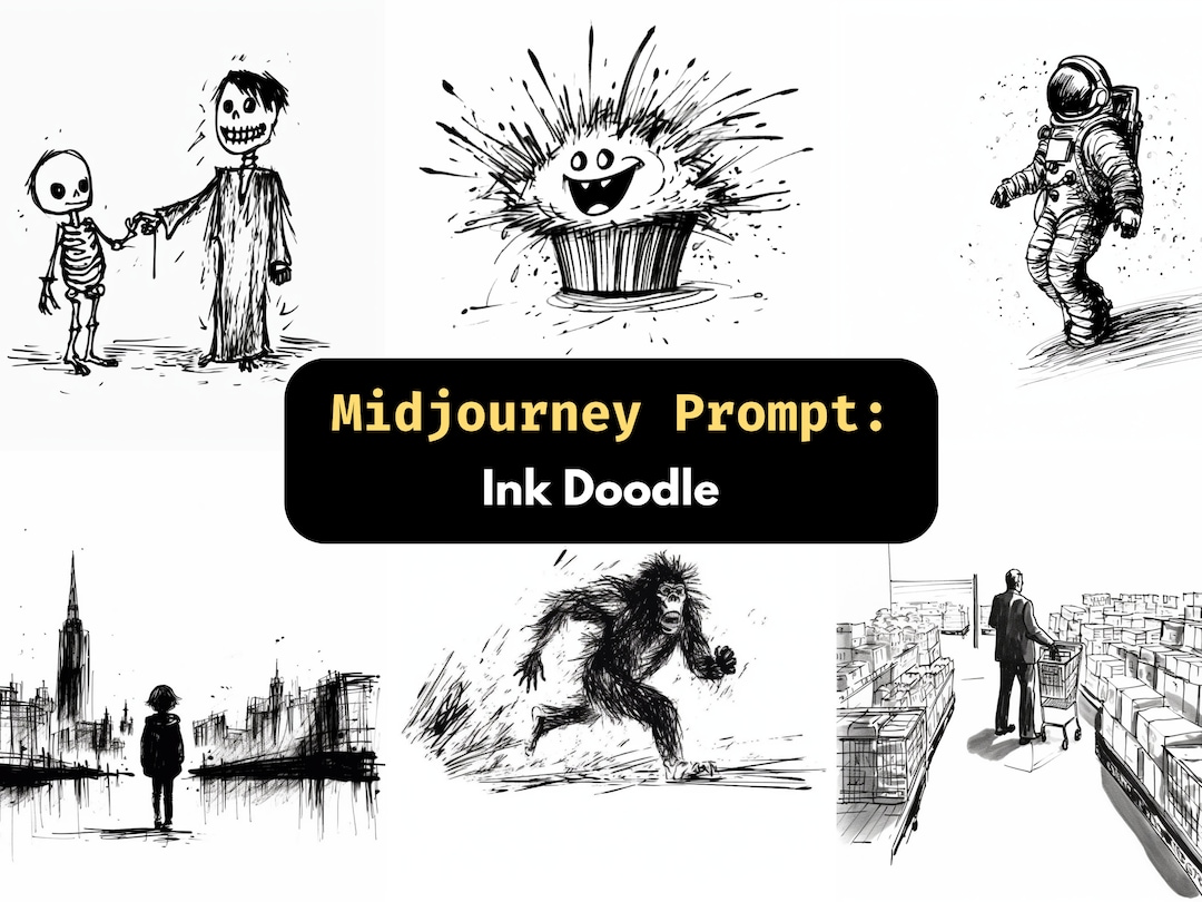 exploding ink drawings midjourney prompt | promptbase... Black Ink Drawing Midjourney Prompt | Hand Drawn Doodle, Simple Sketch ...