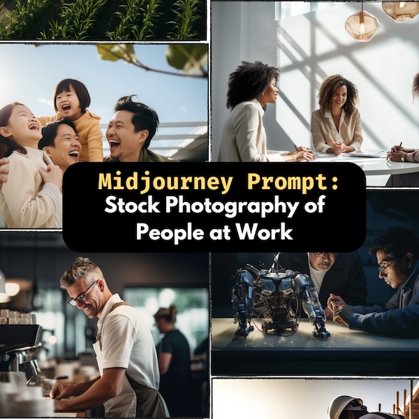 Stock Photography People at Work Midjourney Prompt | Professional Website Marketing Workplace, Office, Business Customer Service, Working