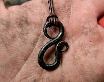 Hand-Forged Steel Viking “Fire” Pendant Necklace