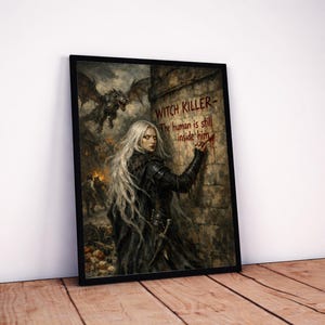 Manon Blackbeak Digitaldruck | Thron aus Glas inspirierte Hexenkunst | Gothic Bücherwurm Dekor