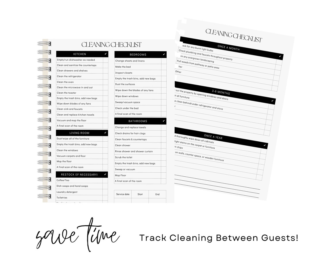 Airbnb Cleaning Checklist Customizable Canva Template Etsy