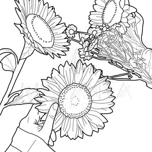 Printable Sunflower Coloring Page