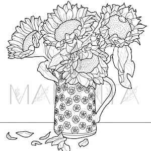 Inspirational Printable Sunflower Coloring Page