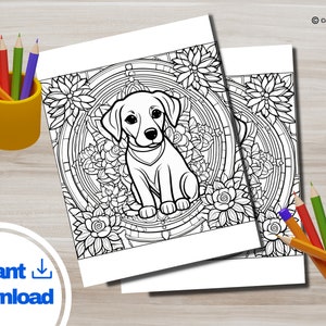 Adult & Kids Mandala Coloring Pages | Printable Dogs Lover Patterns | Instant Download for Relaxing and Mindfulness Art Coloring Book