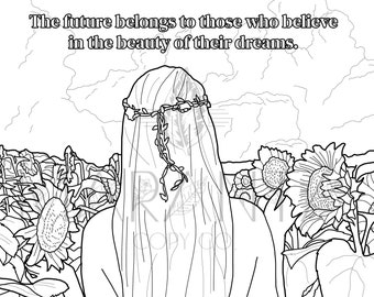 Inspirational Printable Sunflower Coloring Page