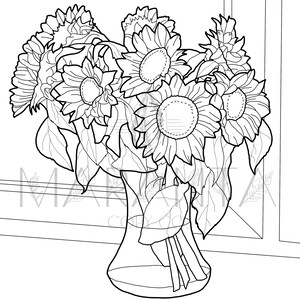 Inspirational Printable Sunflower Coloring Page