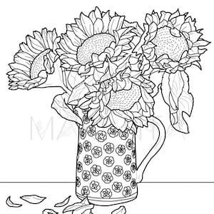 Printable Sunflower Coloring Page