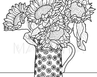 Printable Sunflower Coloring Page