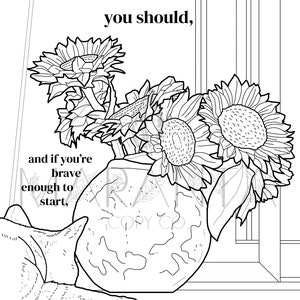 Inspirational Printable Sunflower Coloring Page
