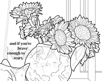 Inspirational Printable Sunflower Coloring Page