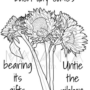 Inspirational Printable Sunflower Coloring Page
