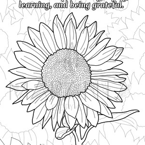 Inspirational Printable Sunflower Coloring Page