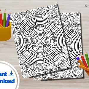 Adult & Kids Mandala Coloring Pages | Printable Mandala Patterns | Instant Download for Relaxing and Mindfulness Art Coloring Book