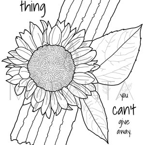 Inspirational Printable Sunflower Coloring Page