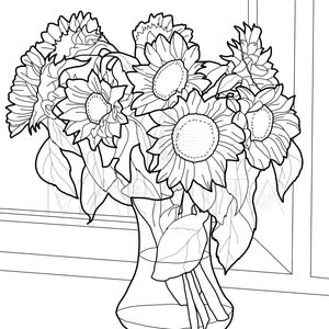 Printable Sunflower Coloring Page