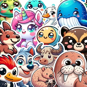 Random Stickers/Cute Animals/Vinyl Stickers/High Quality/Big Sticker size
