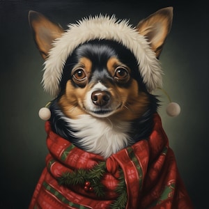 Christmas Pet Portrait, Renaissance Dog Painting, Royal Pet Portrait,Pet Portrait gift, Animal painting, Family portrait