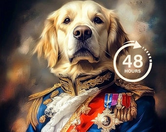 Custom Prince Dog Royal Portrait, Pet Portrait, Dog Portrait, Royal Pet Portrait, Pet Portrait gift, Pet Memorial Gift