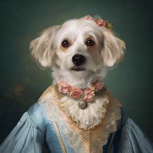 Custom Royal Pet Portrait, Renaissance Dog Painting, Pet Lovers Gift, Royal Portrait, Pet Portrait gift, Animal painting