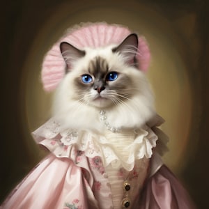 Custom Cat Portrait, Renaissance Dog Painting, Pet Lovers Gift, Royal Portrait, Pet Portrait gift, Animal Painting, Wall Decor