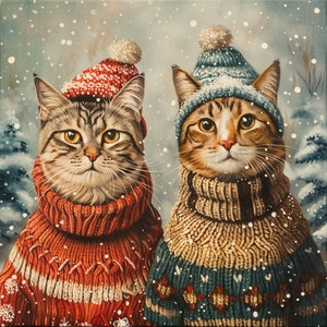 Christmas Pet Portrait, Royal Pet Portrait, Pet Portrait gift, cat in sweater, Family portrait, Christmas Gift, New Year Gift
