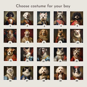 Custom Regal Pet Portrait, Royal Dog Painting, Pet Lovers Gift, Royal Portrait, Pet Portrait gift, Animal painting, Wall Decor,Renaissance image 5