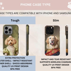 Anpassat husdjursfodral, kungligt hundporträtt, anpassat husdjursfodral, personligt hundfodral, iPhone-skal med katt bild 3