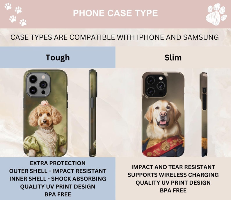 Anpassat husdjursfodral, kungligt hundporträtt, anpassat husdjursfodral, personligt hundfodral, iPhone-skal med katt bild 3