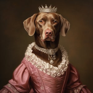Custom Royal Pet Portrait, Renaissance Dog Painting, Pet Lovers Gift, Royal Portrait, Pet Portrait gift, Animal painting, Wall Decor