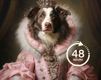 Aangepaste Regal Pet Portrait, Royal Dog Painting, Pet Lovers Gift, Royal Portrait, Pet Portrait gift, Animal schilderij, Wall Decor, Renaissance