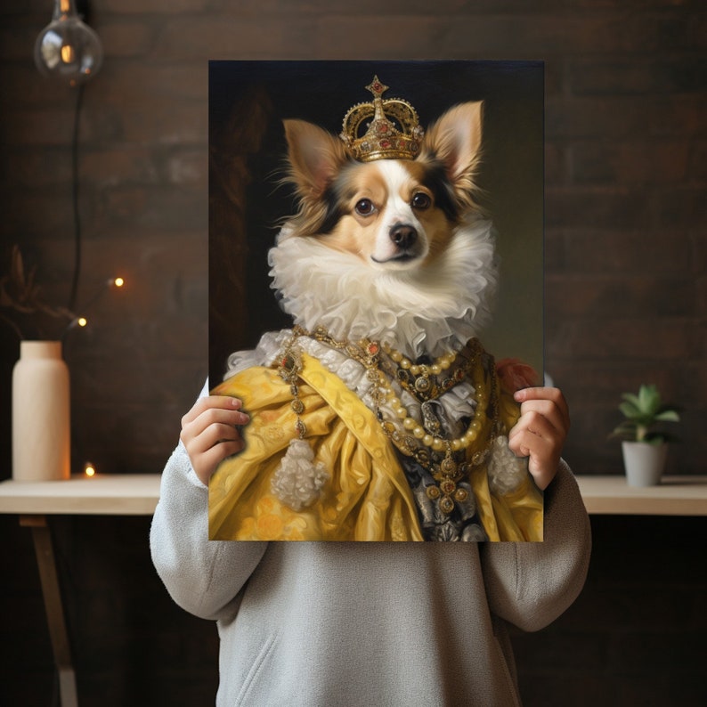 Custom Regal Pet Portrait, Royal Dog Painting, Pet Lovers Gift, Royal Portrait, Pet Portrait gift, Animal painting, Wall Decor,Renaissance image 4