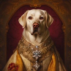 Custom Royal Pet Portrait, Renaissance Dog Painting, Pet Lovers Gift, Royal Portrait, Pet Portrait gift, Animal painting