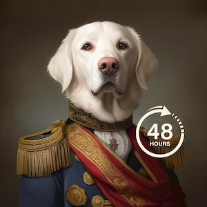 Custom Royal Pet Portrait, Renaissance Dog Painting, Pet Lovers Gift, Royal Portrait, Pet Portrait gift, Animal painting, Wall Decor