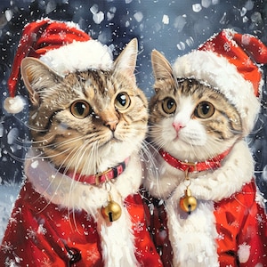 Retrato de animal de estimação de Natal, Retrato de animal de estimação real, Presente de retrato de animal de estimação, Pintura de animal, Retrato de família, Presente de Natal, Presente de ano novo