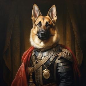 Custom Royal Pet Portrait, Renaissance Dog Painting, Pet Lovers Gift, Royal Portrait, Pet Portrait gift, Animal Painting, Wall Decor