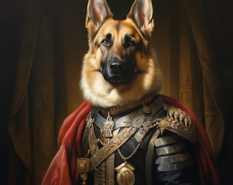 Custom Royal Pet Portrait, Renaissance Dog Painting, Pet Lovers Gift, Royal Portrait, Pet Portrait gift, Animal Painting, Wall Decor