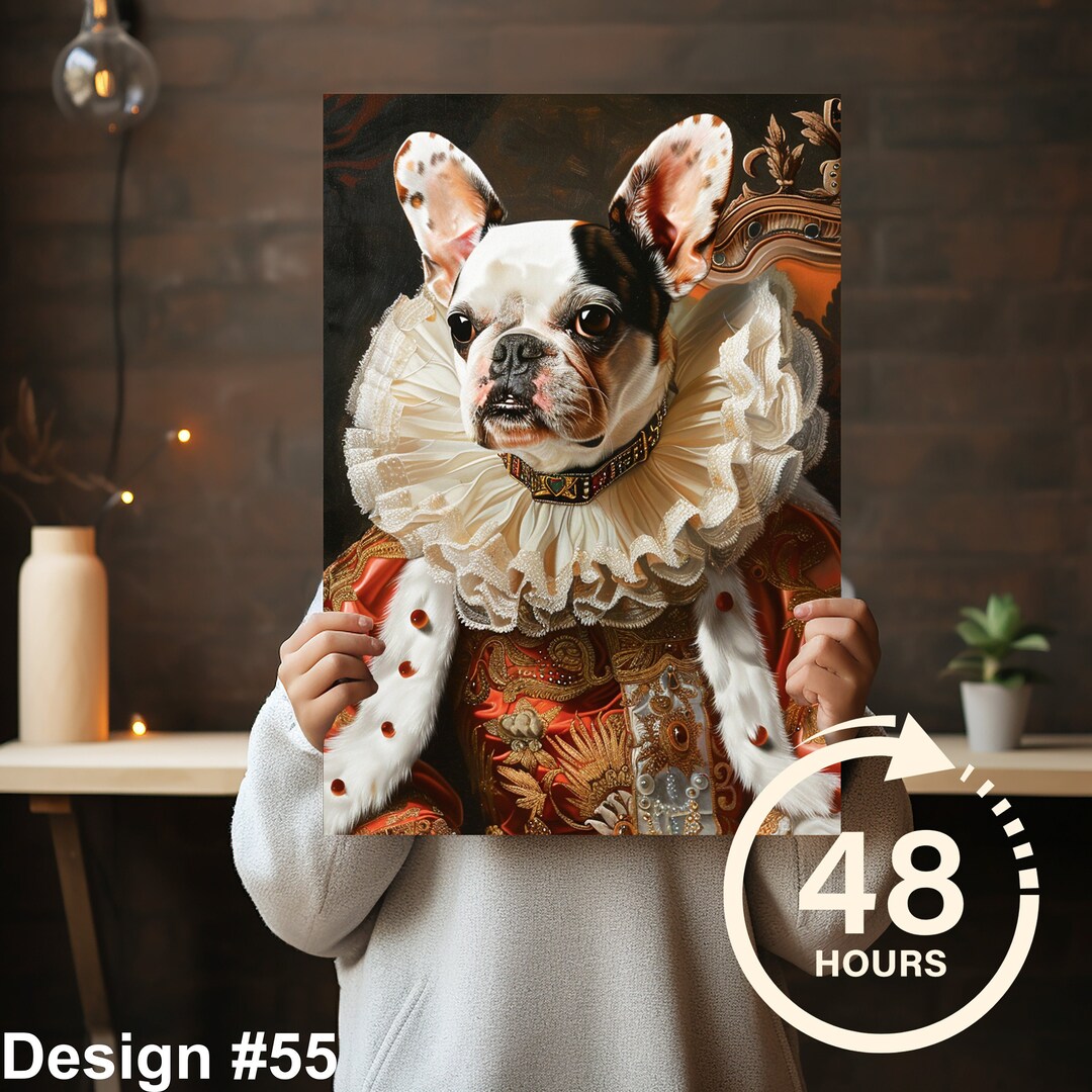 Custom Royal Dog Portrait From Photo, Renaissance Dog Painting, Pet ...