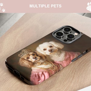Anpassat husdjursfodral, kungligt hundporträtt, anpassat husdjursfodral, personligt hundfodral, iPhone-skal med katt bild 4