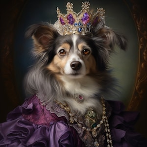 Custom Royal Pet Portrait, Renaissance Dog Painting, Pet Lovers Gift, Royal Portrait, Pet Portrait gift, Animal painting