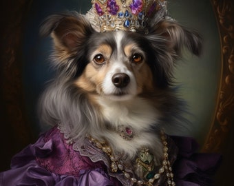 Custom Royal Pet Portrait, Renaissance Dog Painting, Pet Lovers Gift, Royal Portrait, Pet Portrait gift, Animal painting