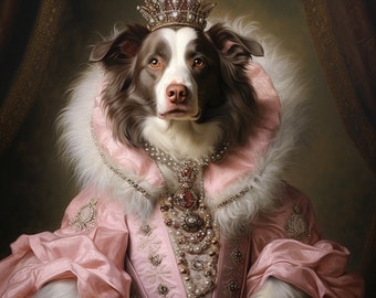 Custom Royal Pet Portrait, Renaissance Dog Painting, Pet Lovers Gift, Royal Portrait, Pet Portrait gift, Animal Painting, Wall Decor