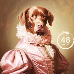 Custom Royal Pet Portrait, Renaissance Dog Painting, Pet Lovers Gift, Royal Portrait, Pet Portrait gift, Gift for Cat, Gift for Dog