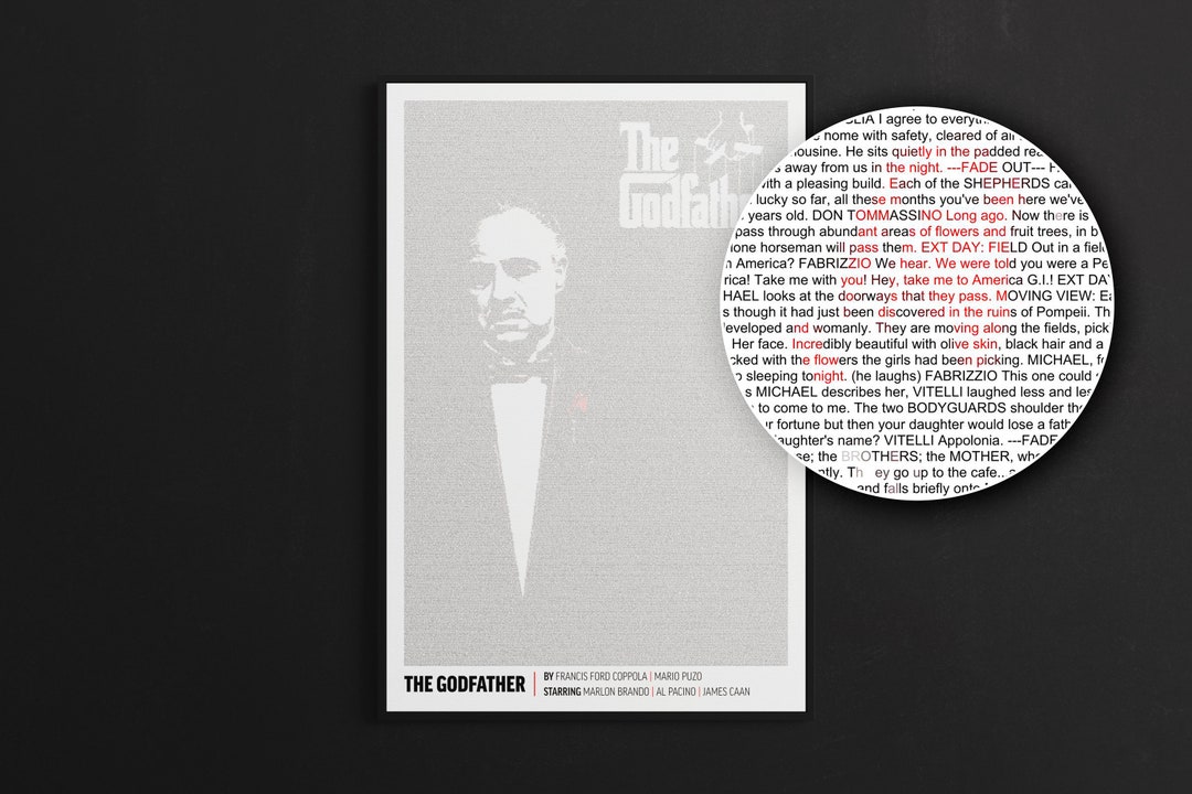 The Godfather Entire Script Poster Unique Film Art - Etsy