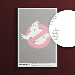 Ghostbusters - Entire Script Poster - Unique Film Art