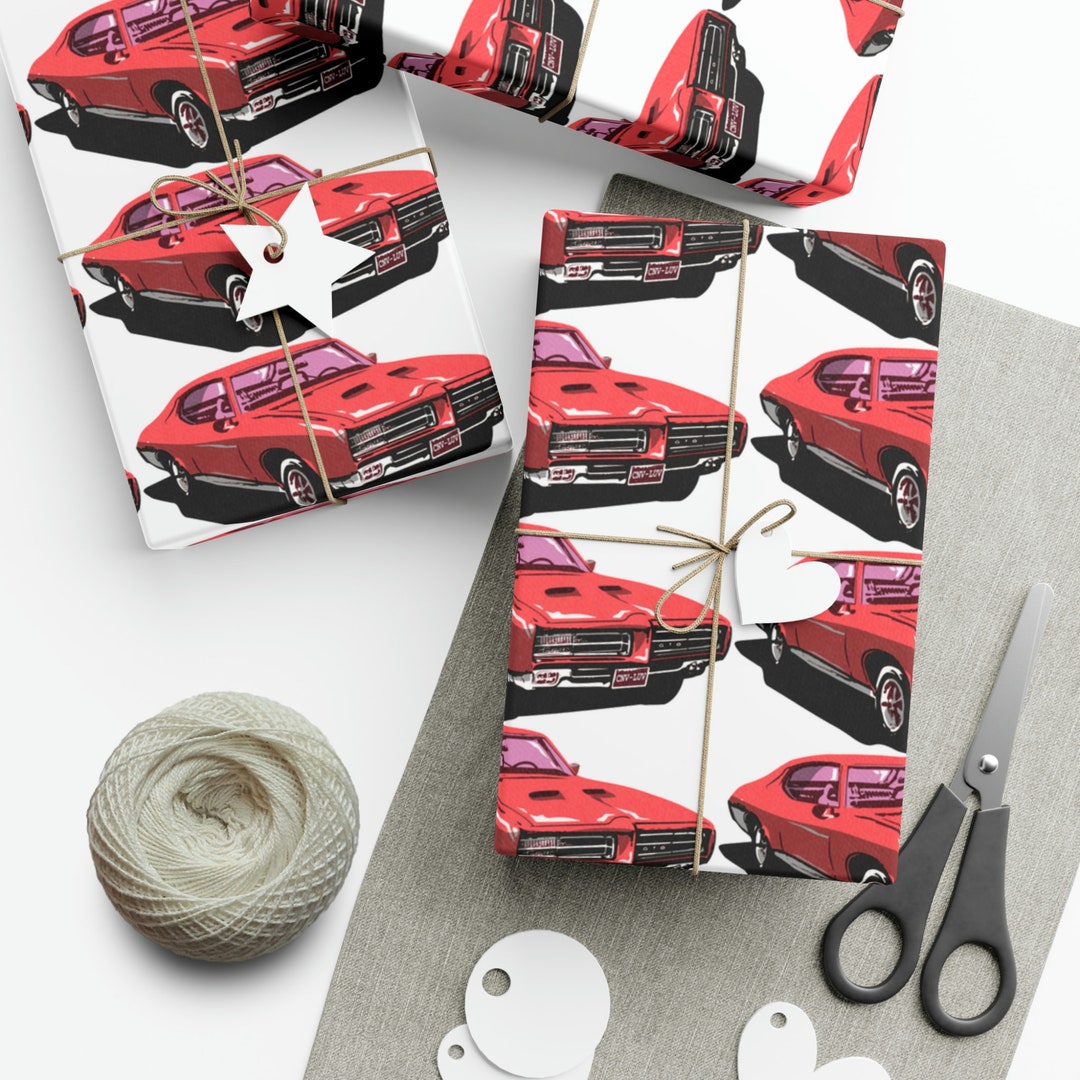 Wrapping Paper Car Classic Red Gift Wrap Papers Etsy