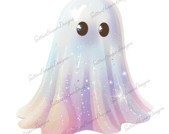 Fantasma iridiscente PNG, fantasma iridiscente disco retro, sublimación PNG, fantasma lindo retro, fantasma brillante PNG, vibraciones espeluznantes PNG, fantasmas PNG