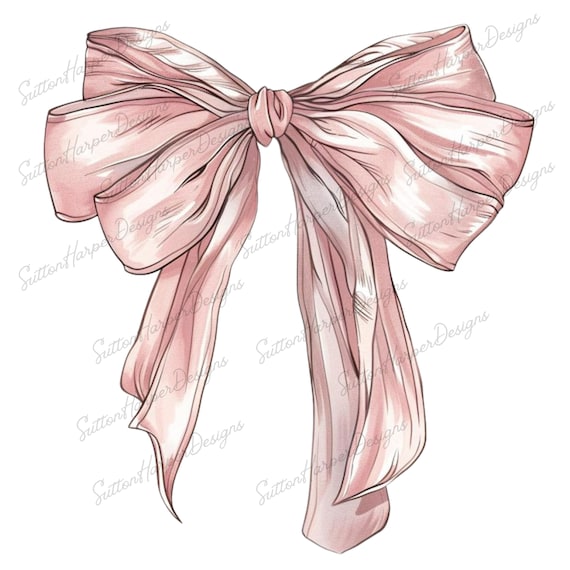Pink Vintage Ribbon Bow PNG, Coquette Bow Png, Pink Ribbon  display picture 1